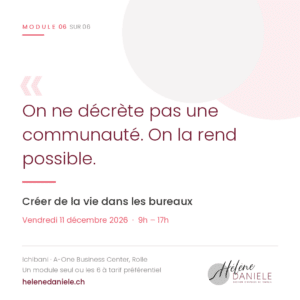 Module animation des espaces de la formation gestionnaire d'espaces de travail à Rolle